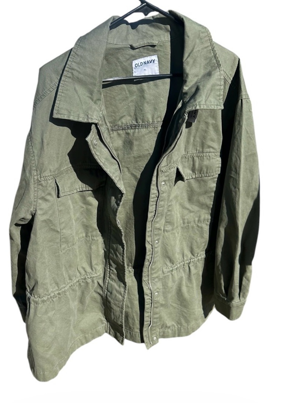 Old Navy Utility Drawstring Waist Jacket - Cinched-Waist Olive NWT SIZE XL/18 - Picture 5 of 6